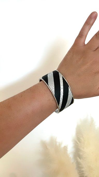 Bracelet CASSIOPEE Noir Argent