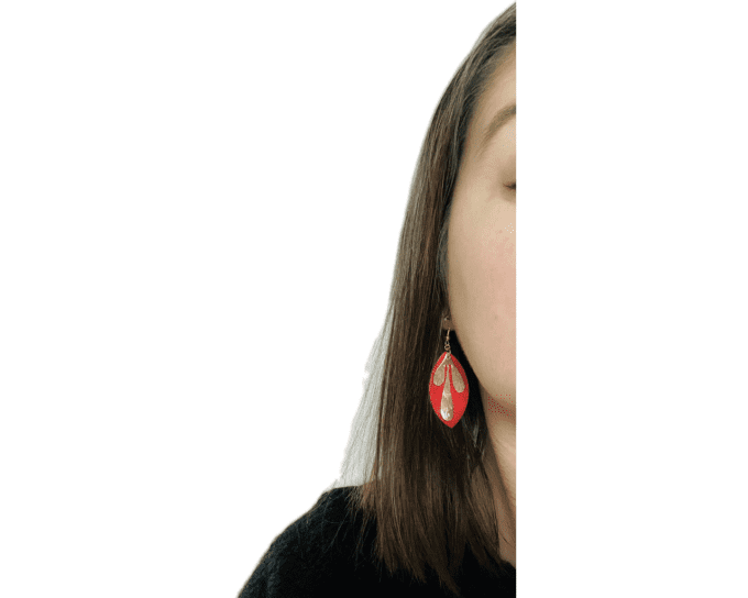 Boucles d'oreilles Dams Rouge