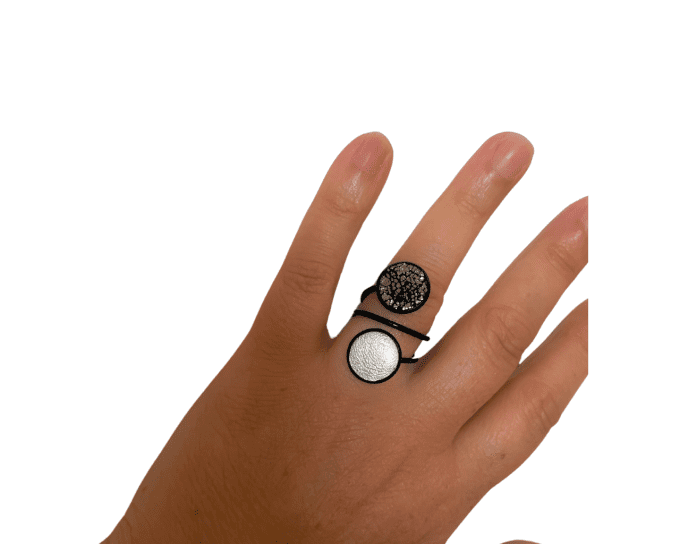 Bague Pop Noir / Argenté