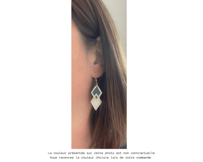 Boucles d'oreilles PERCY Vert-Doré