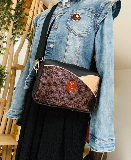 Sac Misti Noir Cuivré Or rose