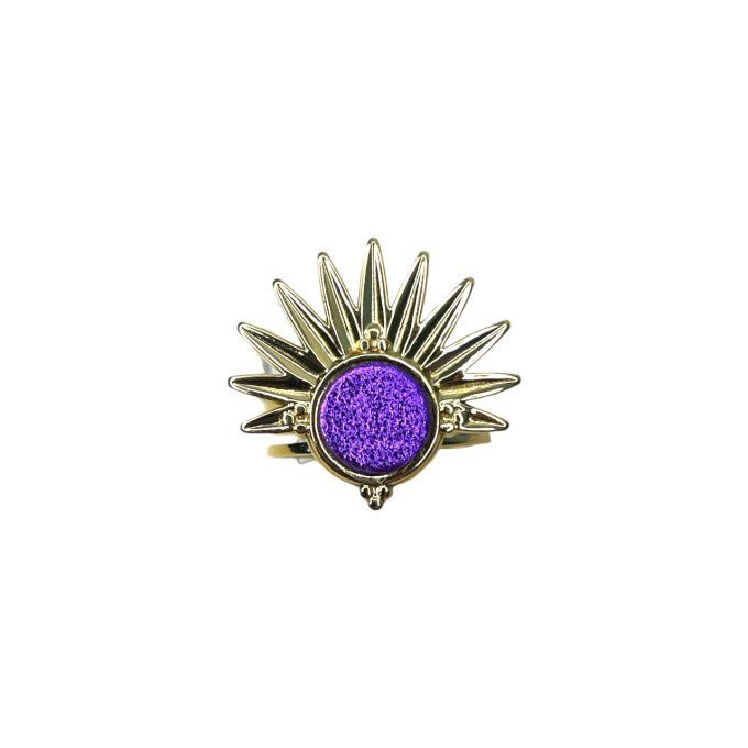 Bague SOLAR Cuir Violet