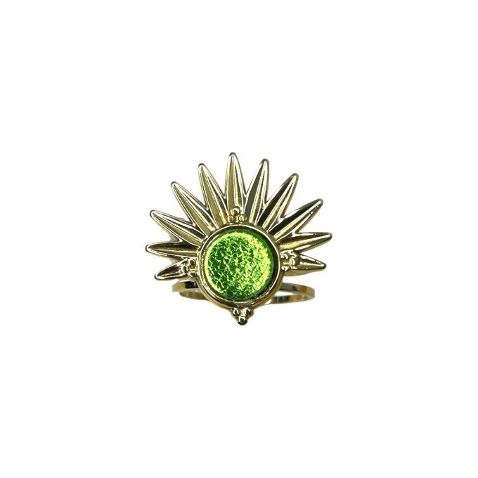 Bague SOLAR Cuir Vert