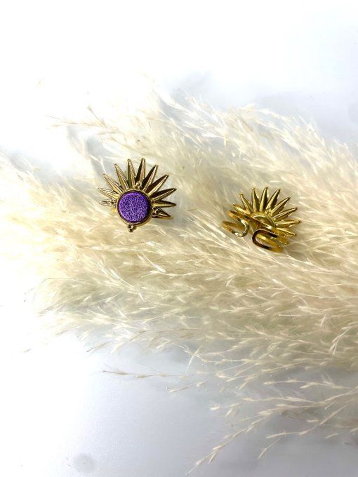 Bague SOLAR Cuir Violet