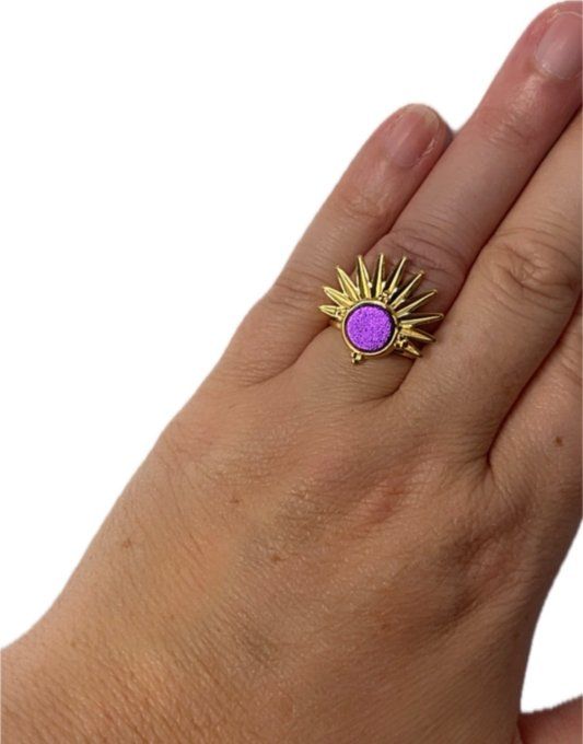 Bague SOLAR Cuir Violet