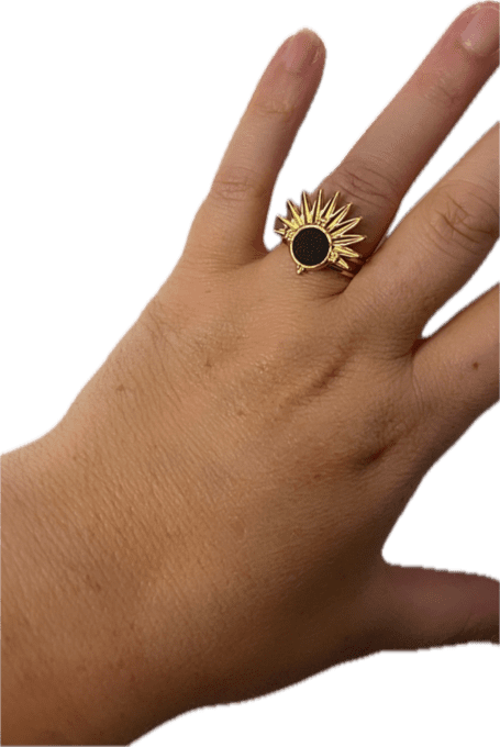 Bague SOLAR Cuir Noir
