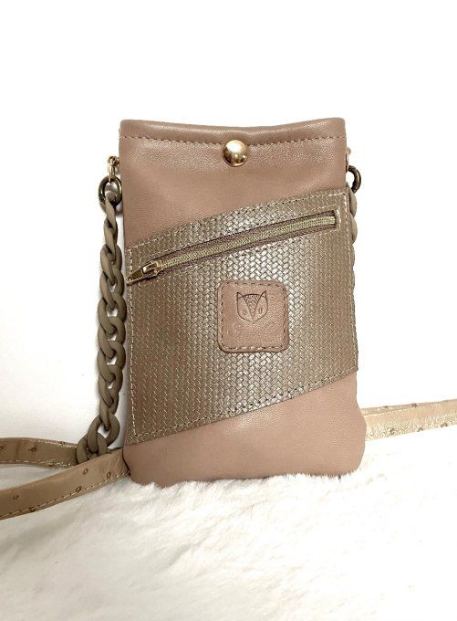 JUSTY Pochette Portefeuille Beige doré