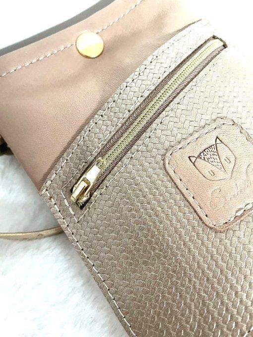 JUSTY Pochette Portefeuille Beige doré