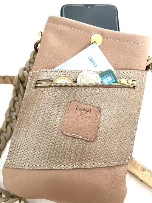 JUSTY Pochette Portefeuille Beige doré