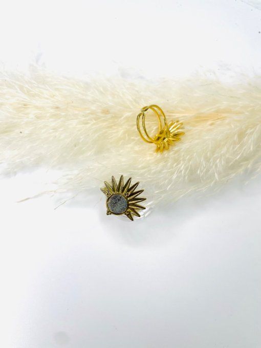 Bague SOLAR Cuir Kaki