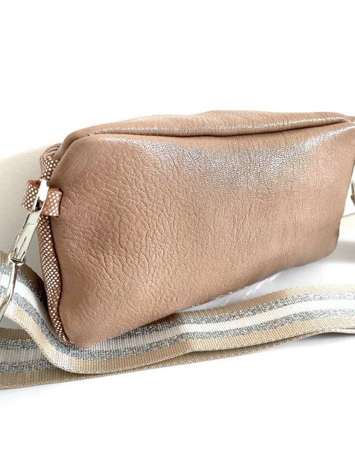Sac Banana cuir Beige argenté
