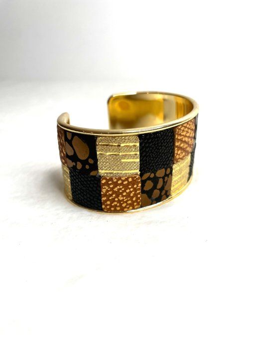 Manchette Arlequin Noir Camel