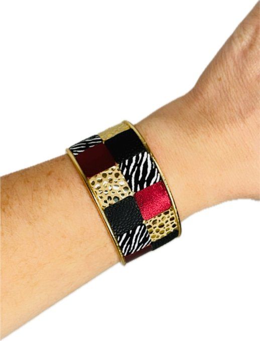 Manchette Arlequin Bordeaux