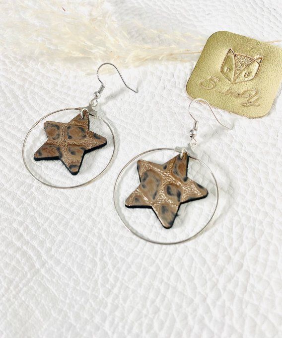 Boucles d'oreilles en cuir Starlight