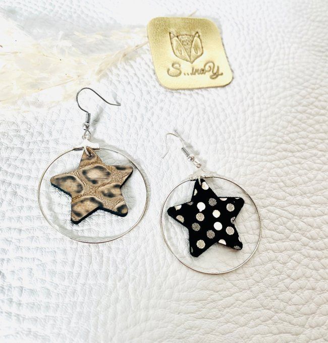 Boucles d'oreilles en cuir Starlight