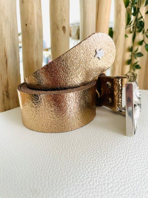 Ceinture en cuir CALIPSO Or Rosé