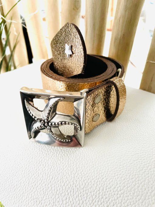 Ceinture en cuir CALIPSO Or Rosé