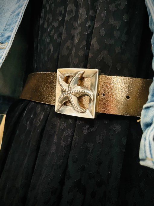 Ceinture en cuir CALIPSO Or Rosé