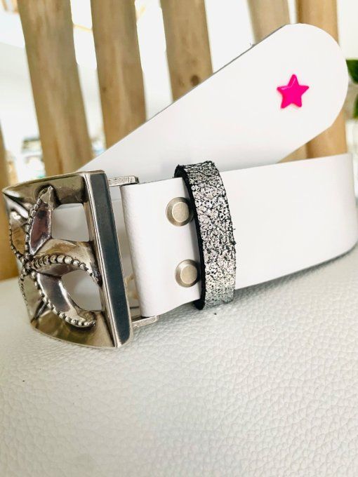 Ceinture en cuir CALIPSO Blanc