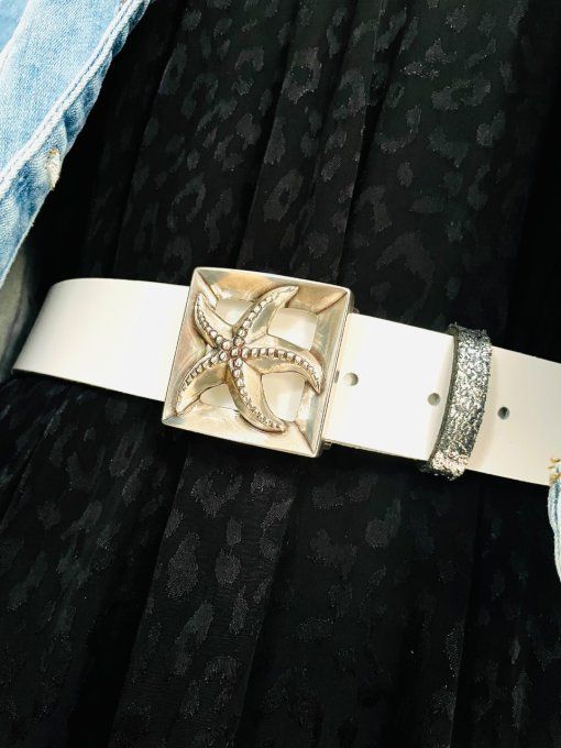 Ceinture en cuir CALIPSO Blanc