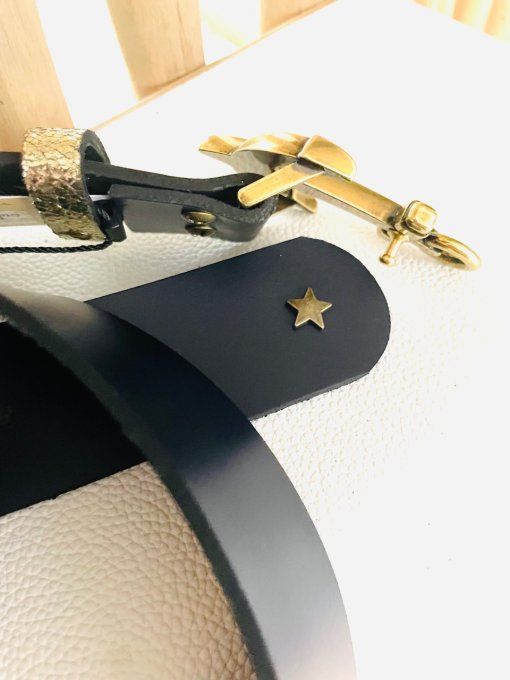 Ceinture en cuir HADDOCK Bleu Marine
