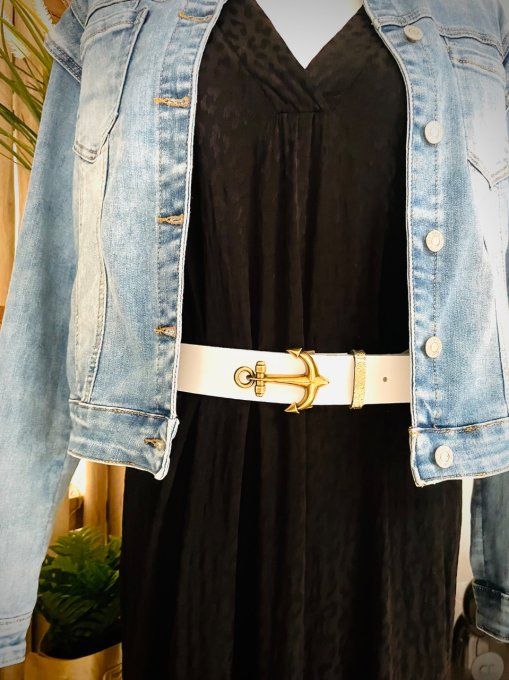 Ceinture en cuir HADDOCK Blanc