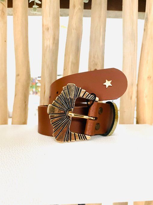 Ceinture en cuir SUNIA Camel