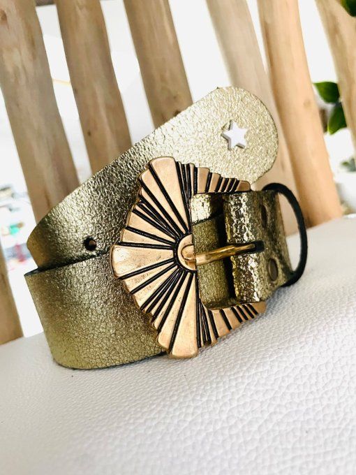 Ceinture en cuir SUNIA Doré