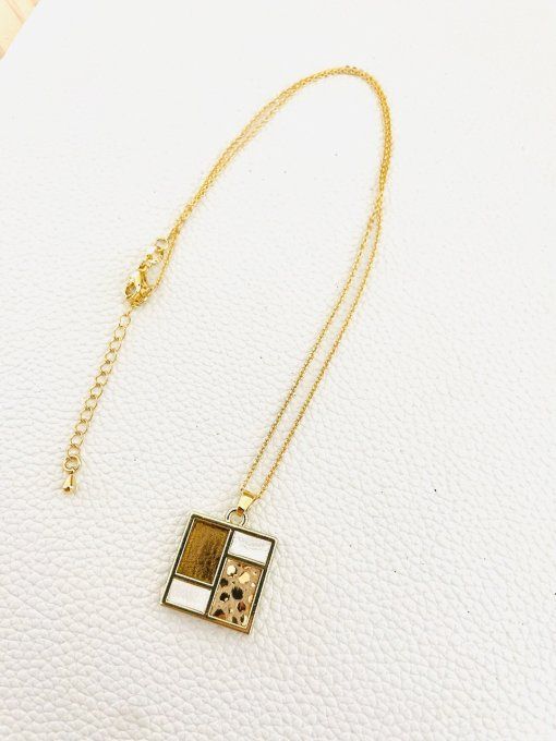 Collier TETRIS Blanc - Doré