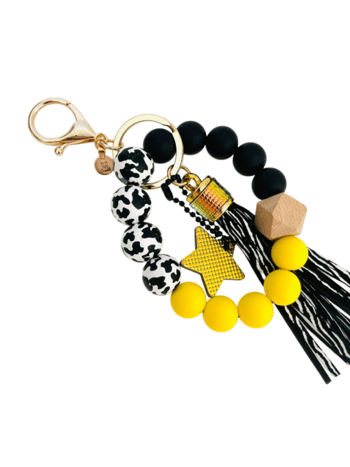 Bijou de sac - Porte clés Perles Jaune
