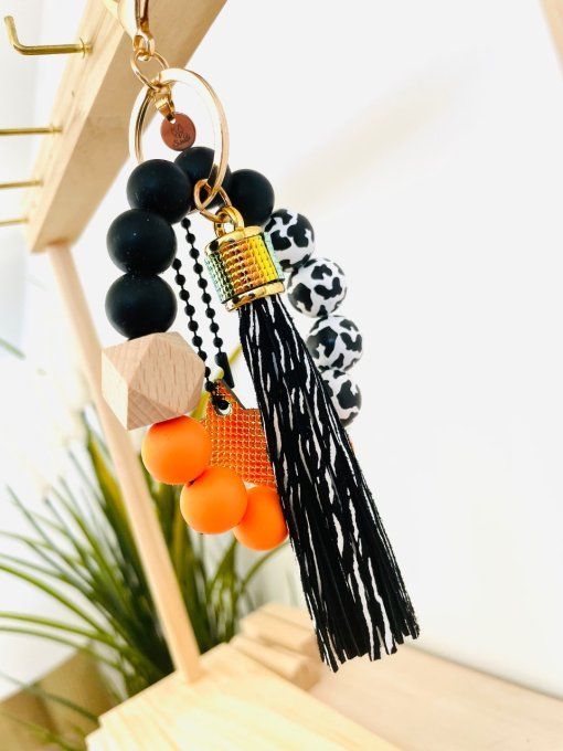 Bijou de sac - Porte clés Perles Orange