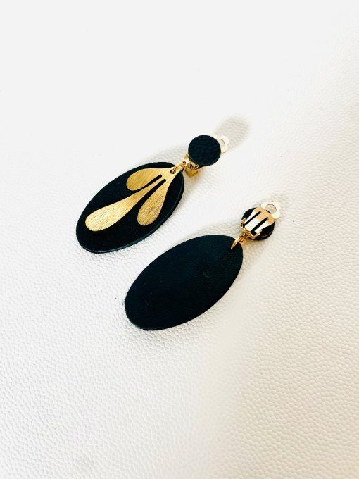 Boucles d'oreilles Clips Dams Noir