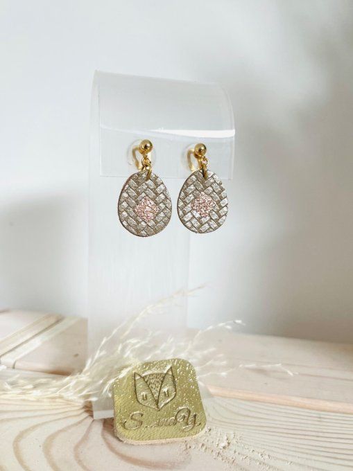 Boucles d'oreilles Clips Loupy Beige 