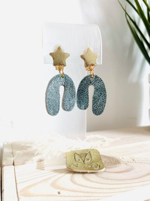 Boucles d'oreilles Clips Archy Bleu ciel