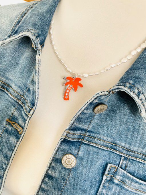 Collier PALM BEACH Orange fluo