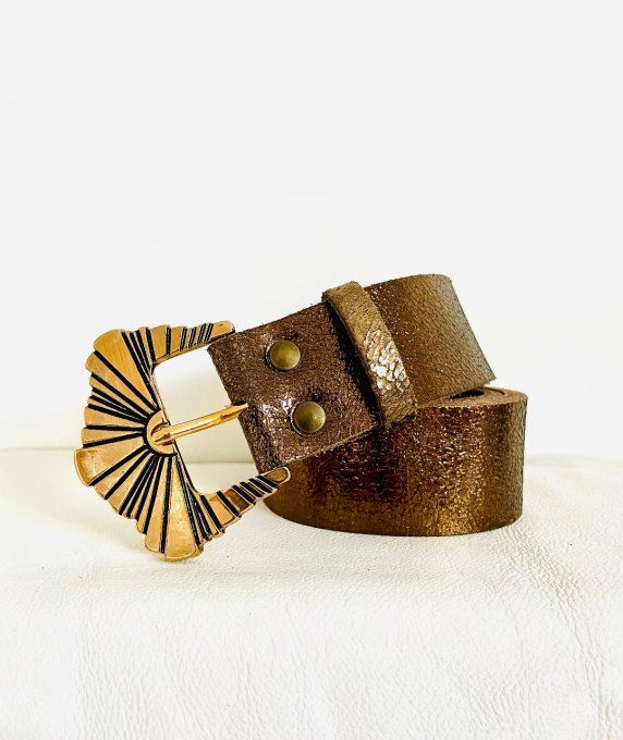 Ceinture cuir Sunia Bronze