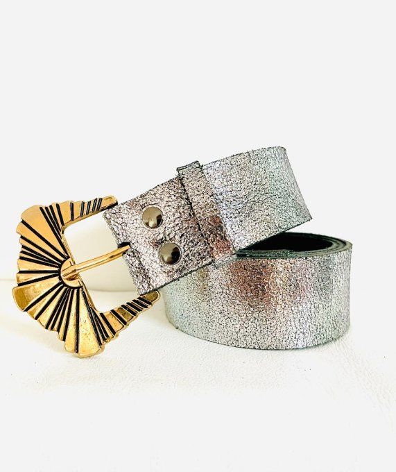 Ceinture cuir Sunia Argent