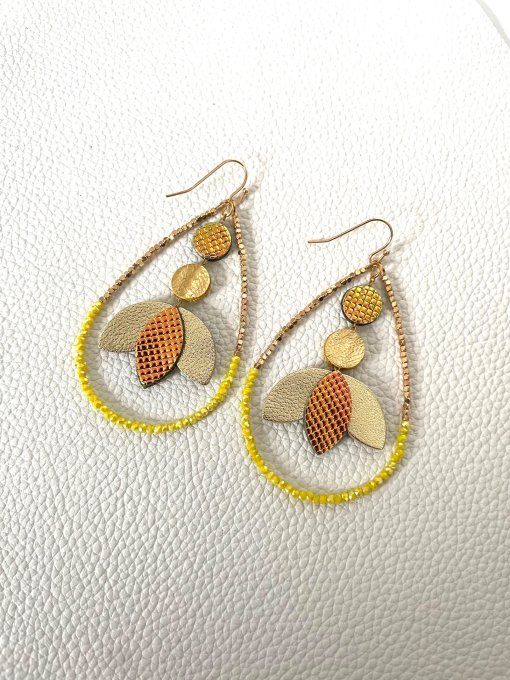 Boucles d'oreilles ANGELE Jaune