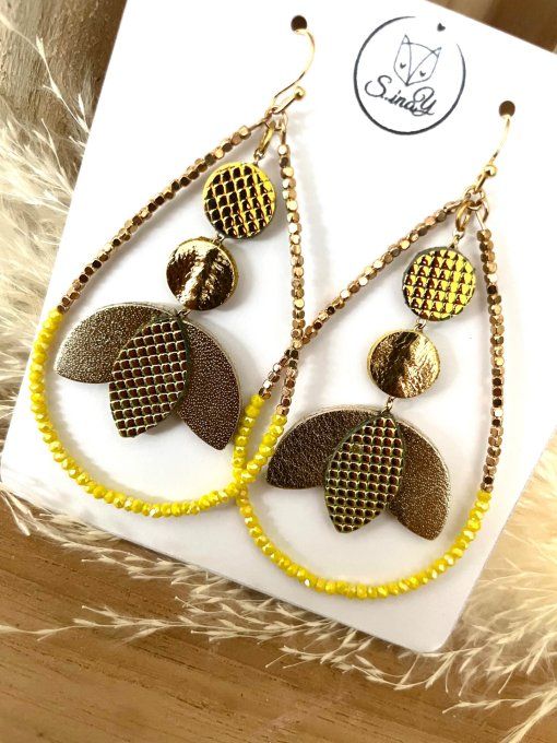 Boucles d'oreilles ANGELE Jaune