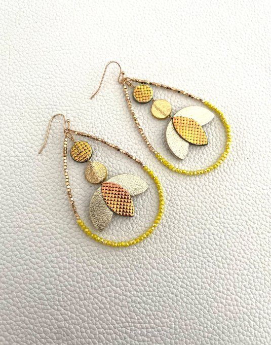Boucles d'oreilles ANGELE Jaune