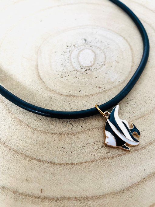 Collier Ras du cou Cuir Noir SNORK