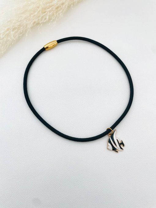 Collier Ras du cou Cuir Noir SNORK