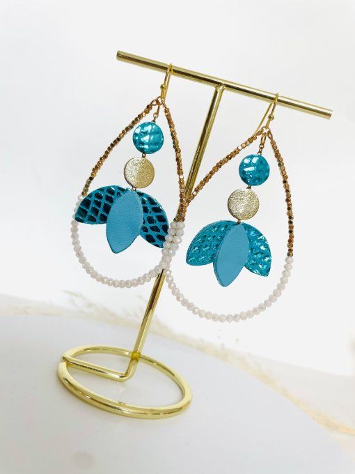 Boucles d'oreilles ANGELE Bleu