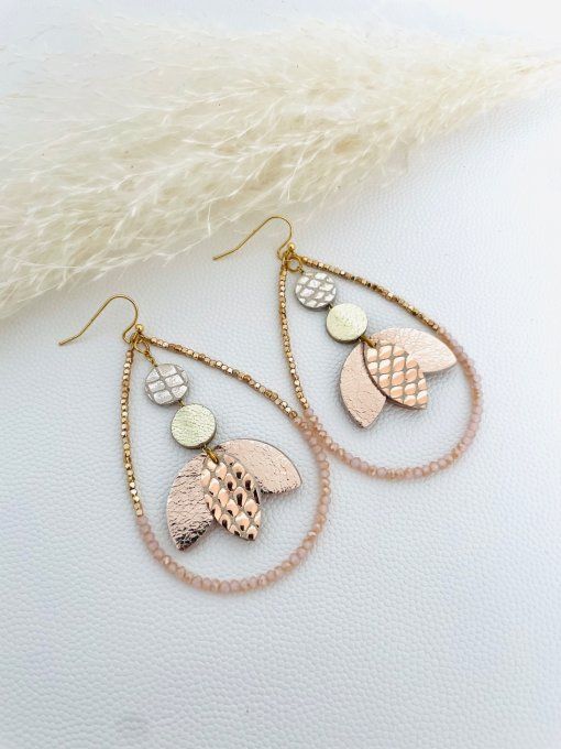 Boucles d'oreilles ANGELE Rose