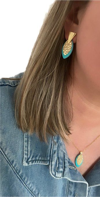 Boucles d'oreilles ORIA Bleu