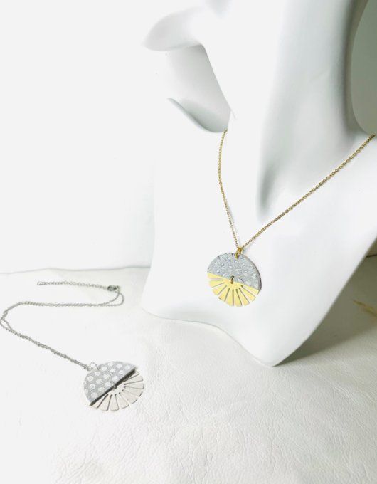 Collier Twist Cuir Réversible Argent - Or rose