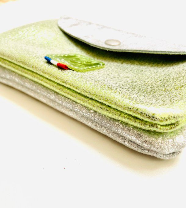 Portefeuille Cassy Vert Argent