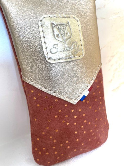 Etui à lunettes Brique doré