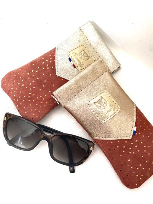 Etui à lunettes Brique doré