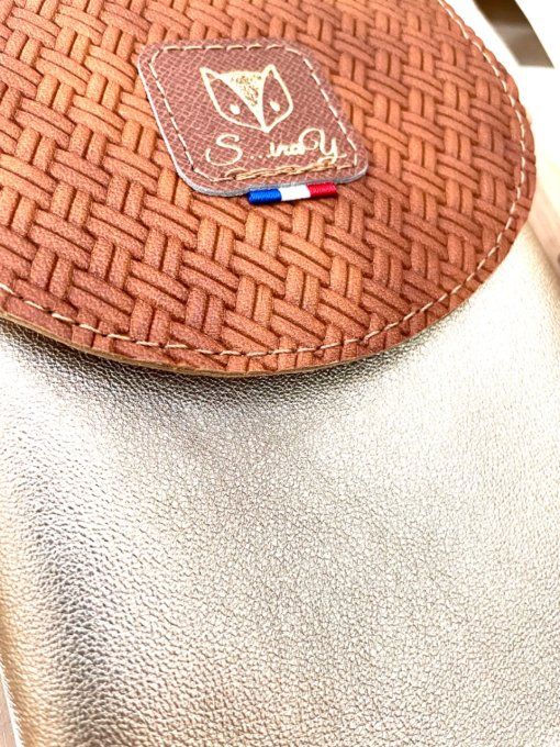 Pochette Smarty Champagne Marron effet tressé